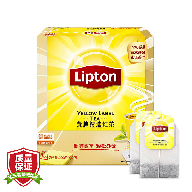 立頓（Lipton） 茶葉 100包200g 袋泡茶茶包 （黃牌精選紅茶）_http://www.nebao.cn/img/images/C201902/1551337664589.jpg