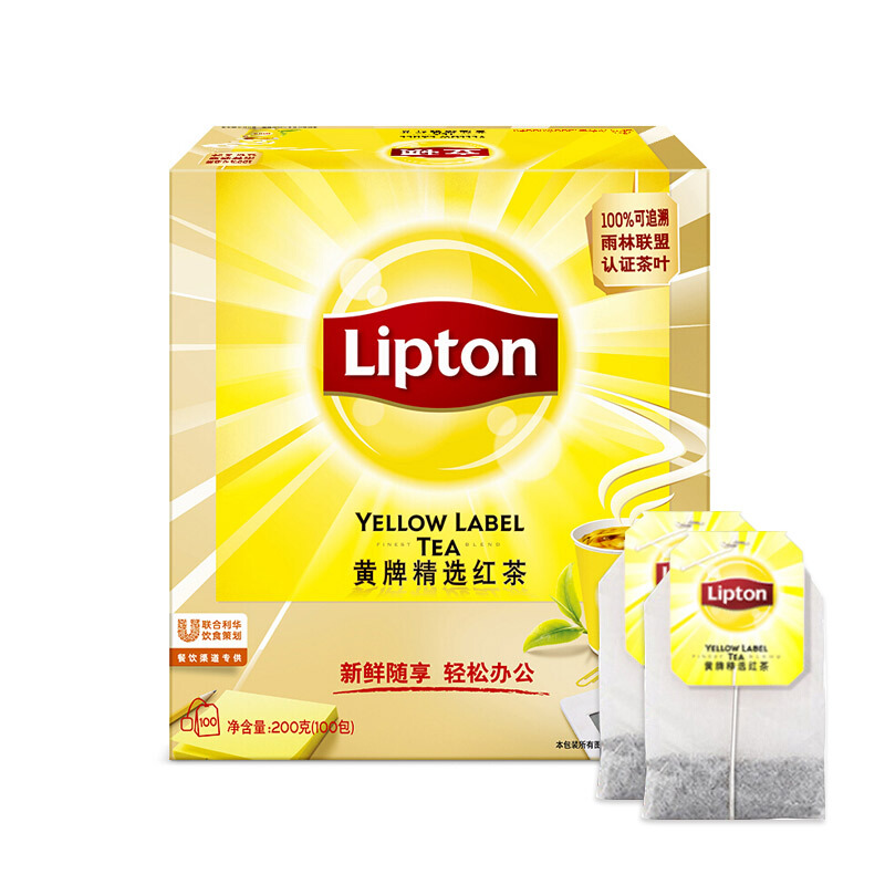立頓（Lipton） 茶葉 100包200g 袋泡茶茶包 （黃牌精選紅茶）_http://www.nebao.cn/img/images/C201902/1551337664599.jpg