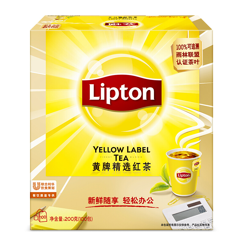 立頓（Lipton） 茶葉 100包200g 袋泡茶茶包 （黃牌精選紅茶）_http://www.nebao.cn/img/images/C201902/1551337664609.jpg