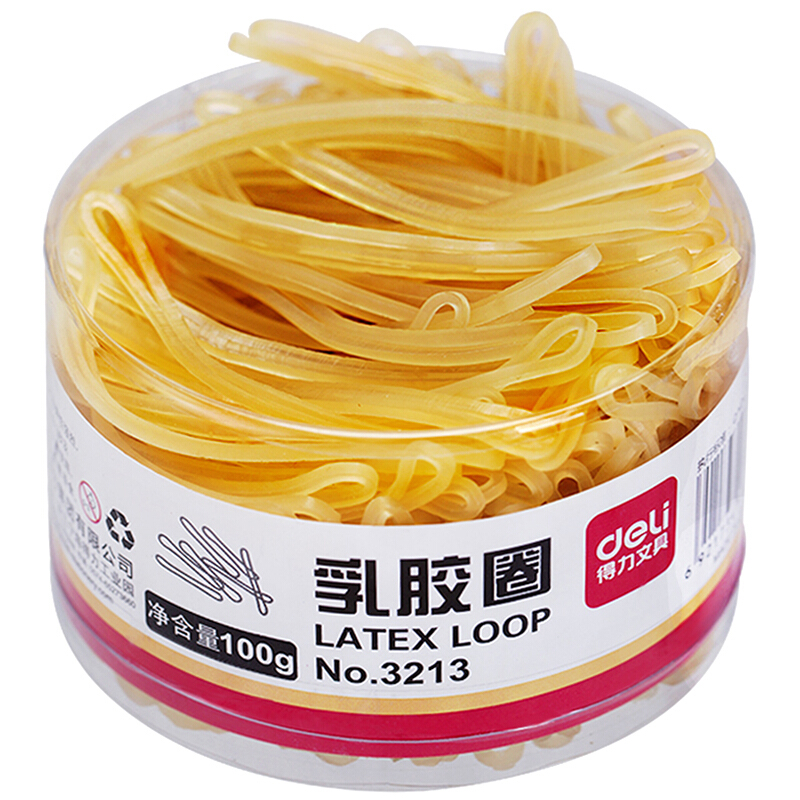 得力（deli） 3213 強韌性乳膠圈 橡皮筋 筒裝100g_http://www.nebao.cn/img/images/C201903/1551687787310.jpg