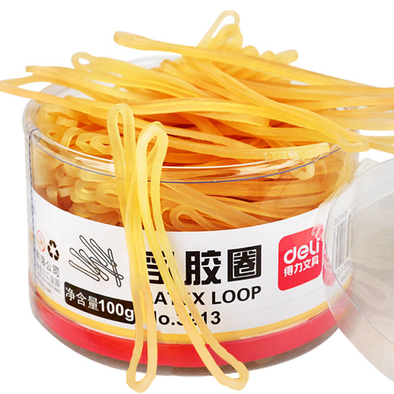 得力（deli） 3213 強韌性乳膠圈 橡皮筋 筒裝100g_http://www.nebao.cn/img/images/C201903/1551687787351.jpg