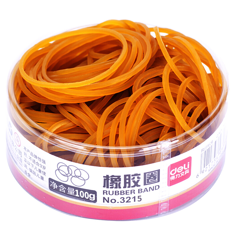 得力（deli） 3215 橡皮筋 乳膠圈  筒裝  100g_http://www.nebao.cn/img/images/C201903/1551688338607.jpg