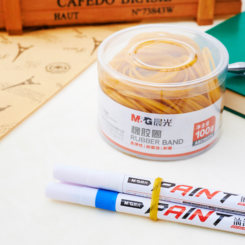 晨光（M&G） ASC99334  辦公橡膠圈 橡皮筋 乳膠圈 筒裝皮筋100g _http://www.nebao.cn/img/images/C201903/1551688547132.jpg