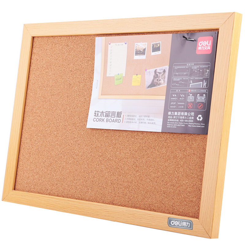 得力（deli） 8761 40*30cm軟木板/留言板/照片墻（木邊框、針插留言）_http://www.nebao.cn/img/images/C201903/1551851658528.jpg