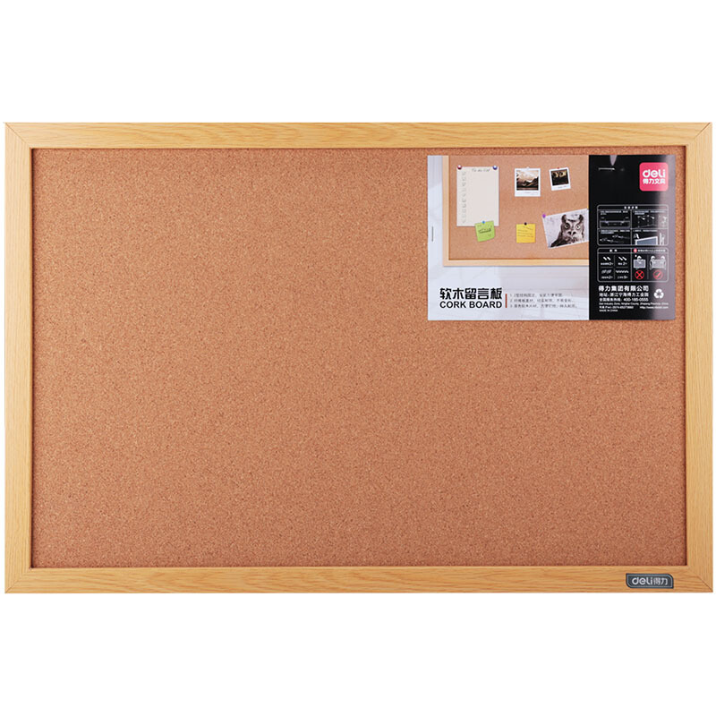 得力（deli） 8762 60*40cm軟木板/留言板/照片墻（木邊框、針插留言） _http://www.nebao.cn/img/images/C201903/1551852148660.jpg