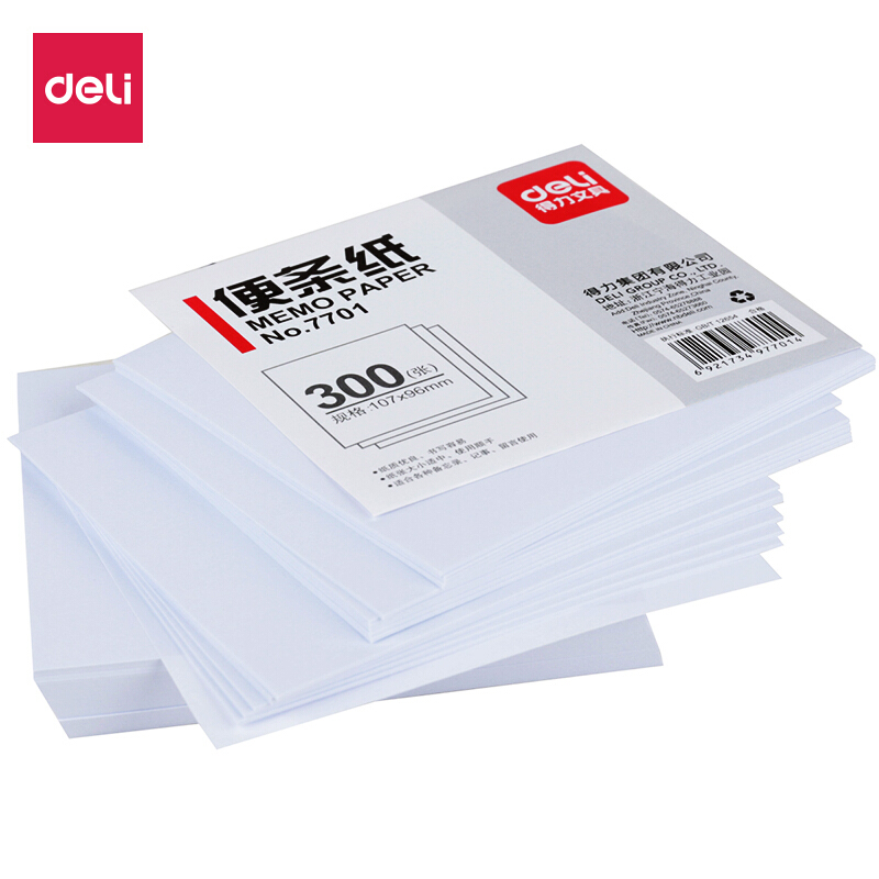 得力（deli） 7701 便簽紙/便條紙（107*96mm）300張 _http://www.nebao.cn/img/images/C201903/1551853793608.jpg