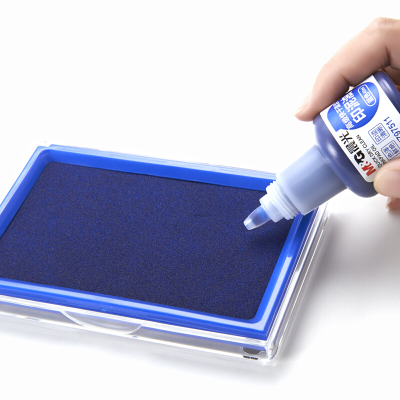 晨光（M&G） AYZ97513 財務專用方形透明快干印臺印泥138*88mm(藍色)_http://www.nebao.cn/img/images/C201903/1552026369777.jpg