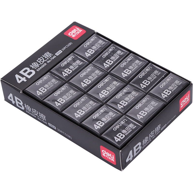 得力（deli）30塊4B黑色橡皮擦7545_http://www.nebao.cn/img/images/C201906/1561430413168.jpg