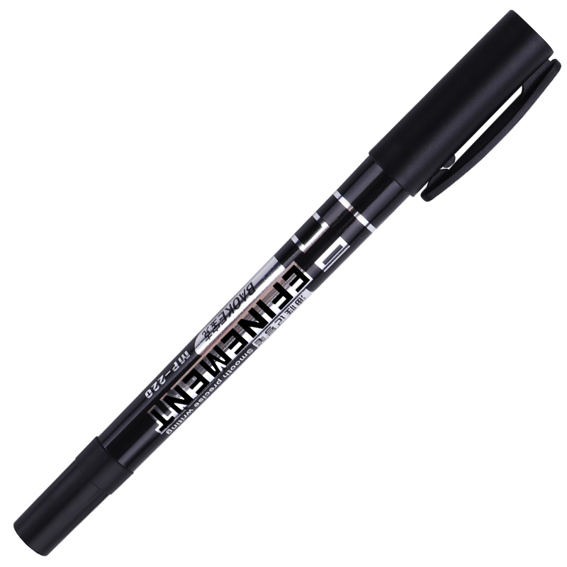 寶克（BAOKE） MP-220 油性小雙頭記號筆 12支/盒 黑色_http://www.nebao.cn/img/images/C202009/1599724369901.jpg