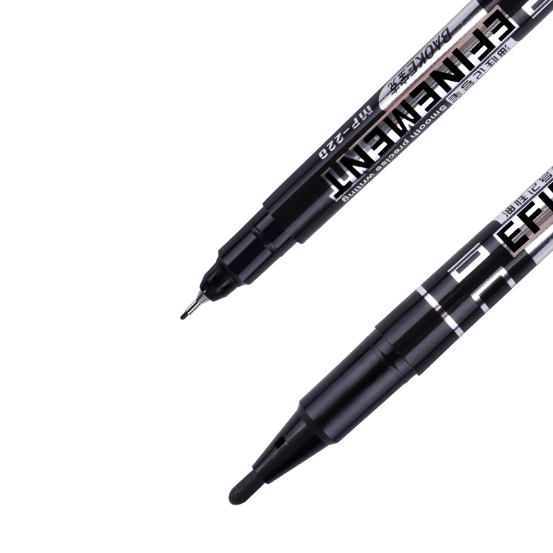 寶克（BAOKE） MP-220 油性小雙頭記號筆 12支/盒 黑色_http://www.nebao.cn/img/images/C202009/1599724371481.jpg