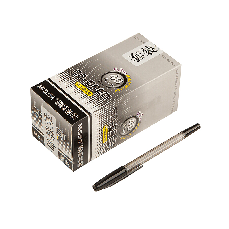 晨光（M&G） ABP64701 子彈頭圓珠筆 中油筆 原子筆0.7mm 40支/盒 (簡(jiǎn)約黑色) _http://www.nebao.cn/img/sp/101/fcc8ba70-3884-4fab-8eeb-162f2f09b30a.jpg