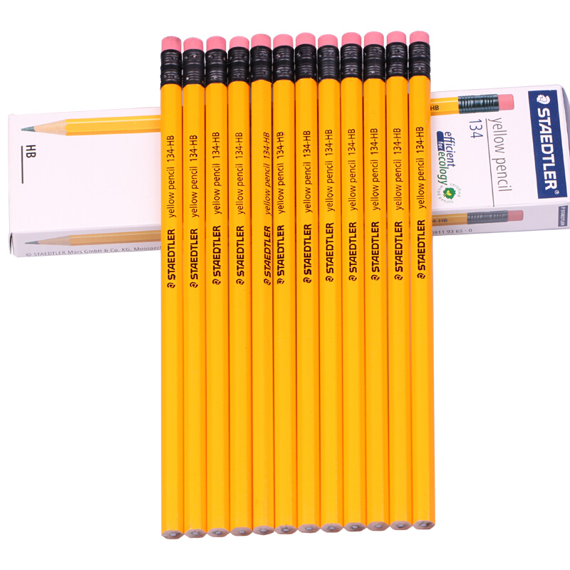 施德樓（Staedtler） 134 黃桿鉛筆 帶橡皮頭 12支裝（HB）_http://www.nebao.cn/img/sp/102/678471d3-11df-4155-8d50-decb06d3cf97.jpg