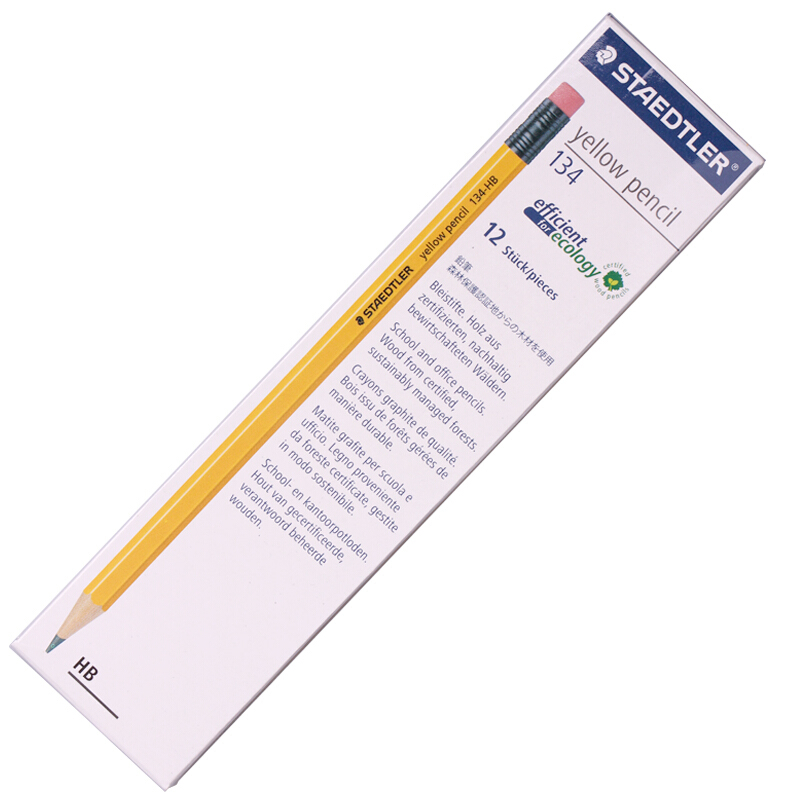施德樓（Staedtler） 134 黃桿鉛筆 帶橡皮頭 12支裝（HB）_http://www.nebao.cn/img/sp/102/d733e88a-3b20-45bc-9587-991389ff06b4.jpg