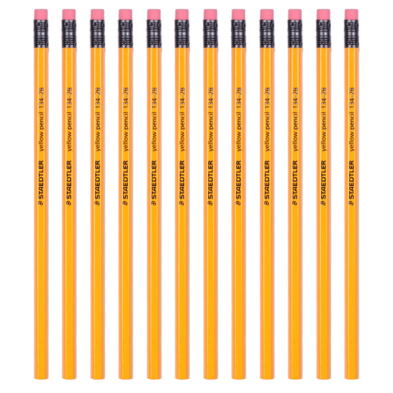 施德樓（Staedtler） 134 黃桿鉛筆 帶橡皮頭 12支裝（2B）_http://www.nebao.cn/img/sp/102/e8de9419-32c0-4a74-87af-ca061e8d4b84.jpg