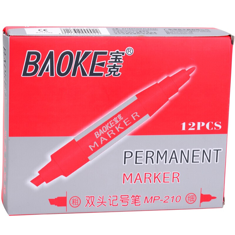 寶克（BAOKE） MP-210 油性大雙頭記號筆 12支/盒（紅色）_http://www.nebao.cn/img/sp/104/ff05cf59-cc49-417c-8170-9b67ec9a46e9.jpg