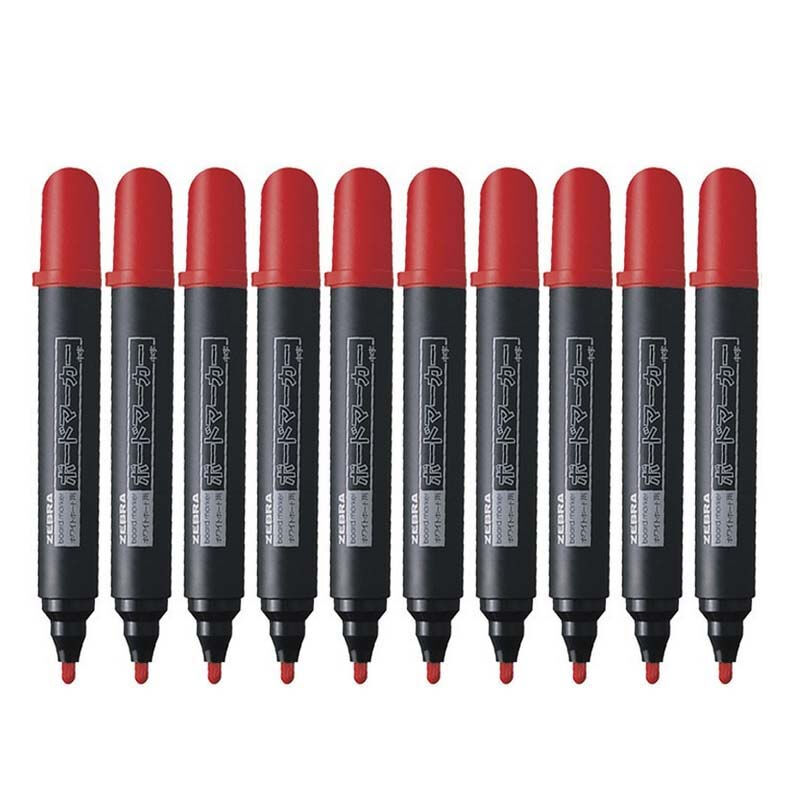 斑馬（ZEBRA） YYR1 白板筆 可擦筆 圓嘴環保型（紅色）
