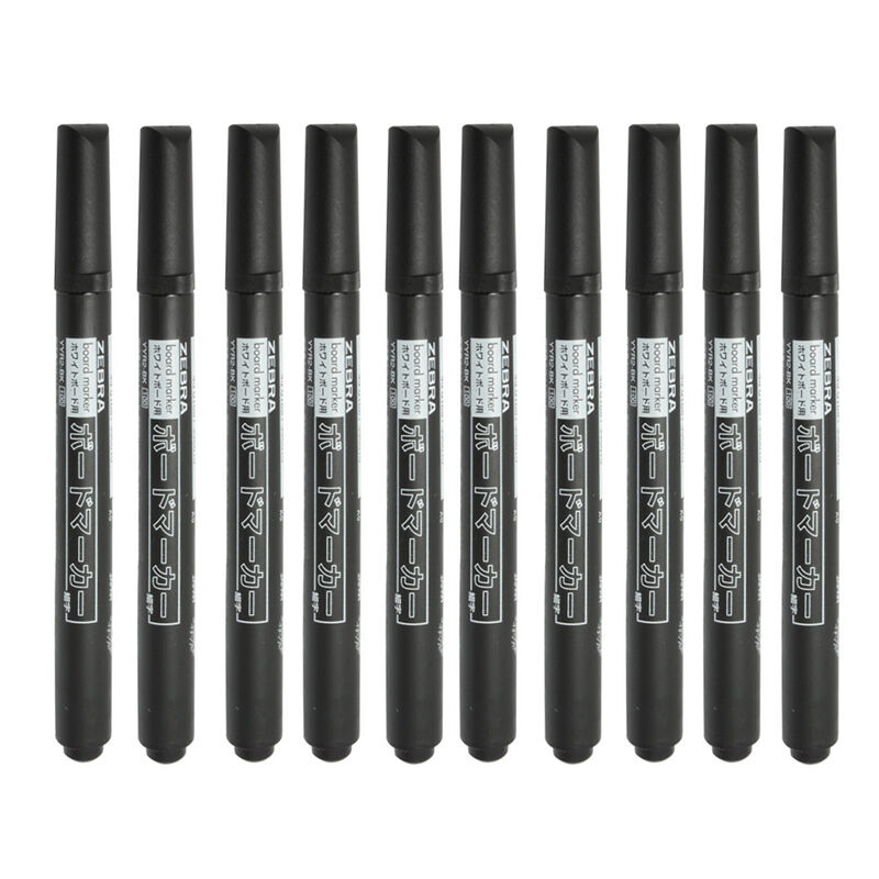 斑馬（ZEBRA） YYR2 白板筆 可擦筆 圓嘴環保型 (黑色) 