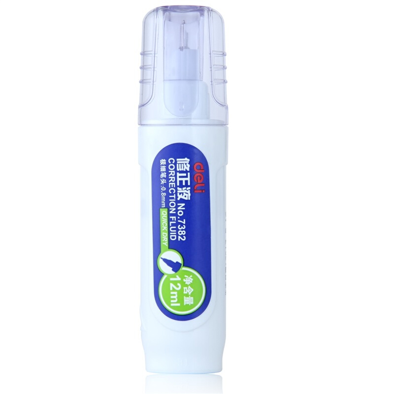 得力（deli） 7382 鋼頭修正液/涂改液 12ml 單瓶裝