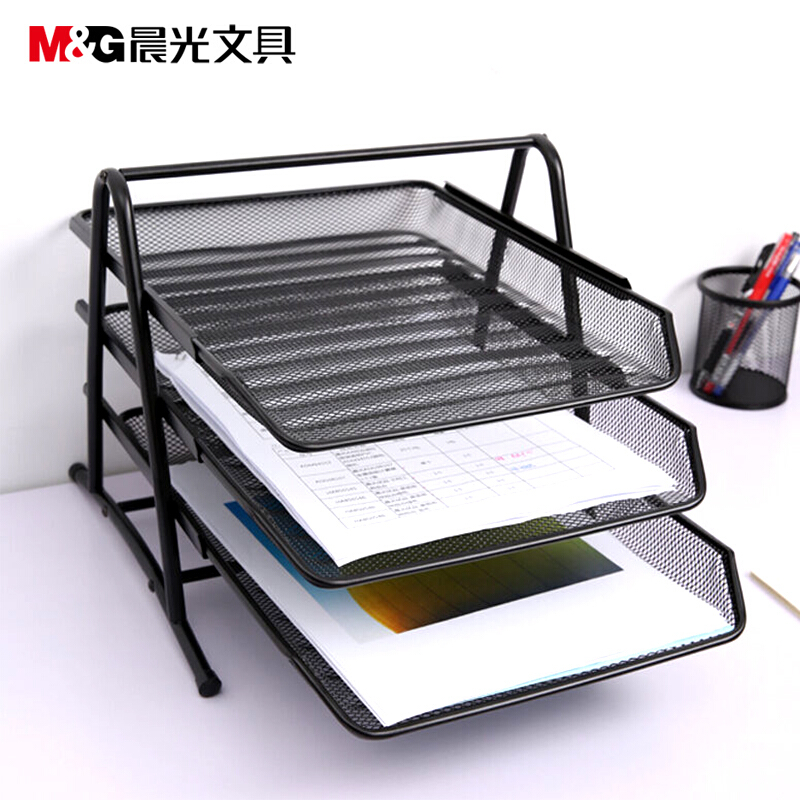 晨光（M&G） ADM94754 三層金屬網(wǎng)格文件盤文件架文件座 黑色_http://www.nebao.cn/img/sp/146/43e6189f-b9af-424d-bfcb-e3bf54a1035c.jpg