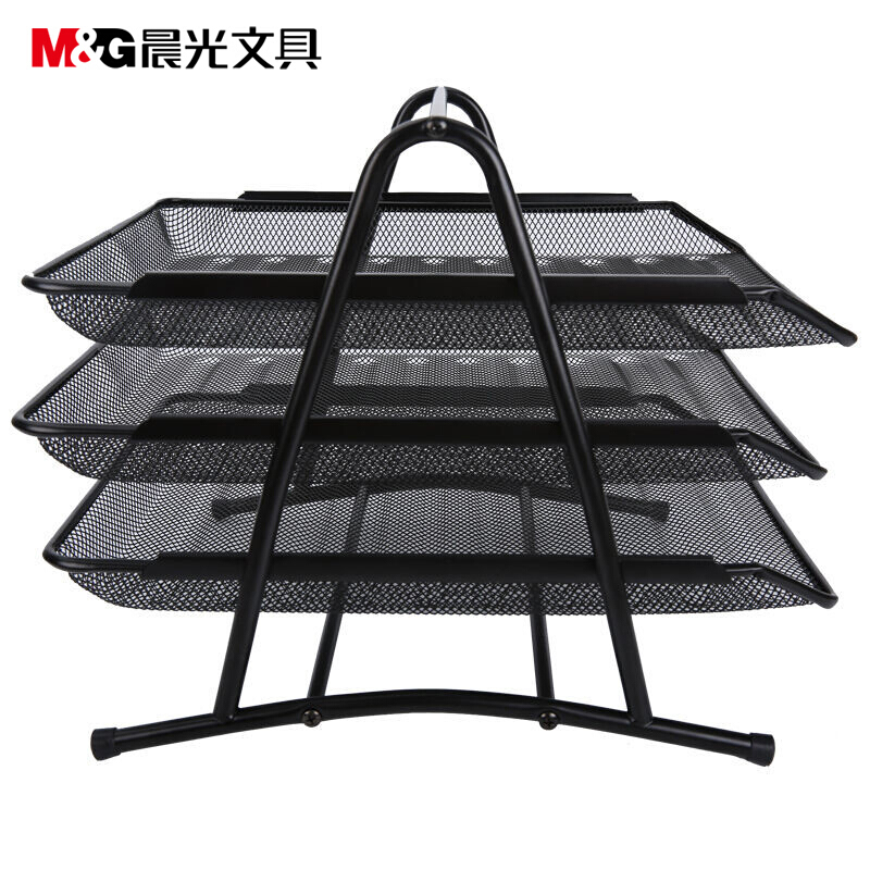 晨光（M&G） ADM94754 三層金屬網(wǎng)格文件盤文件架文件座 黑色_http://www.nebao.cn/img/sp/146/44751075-9e91-4e60-859f-6bfe090c1760.jpg
