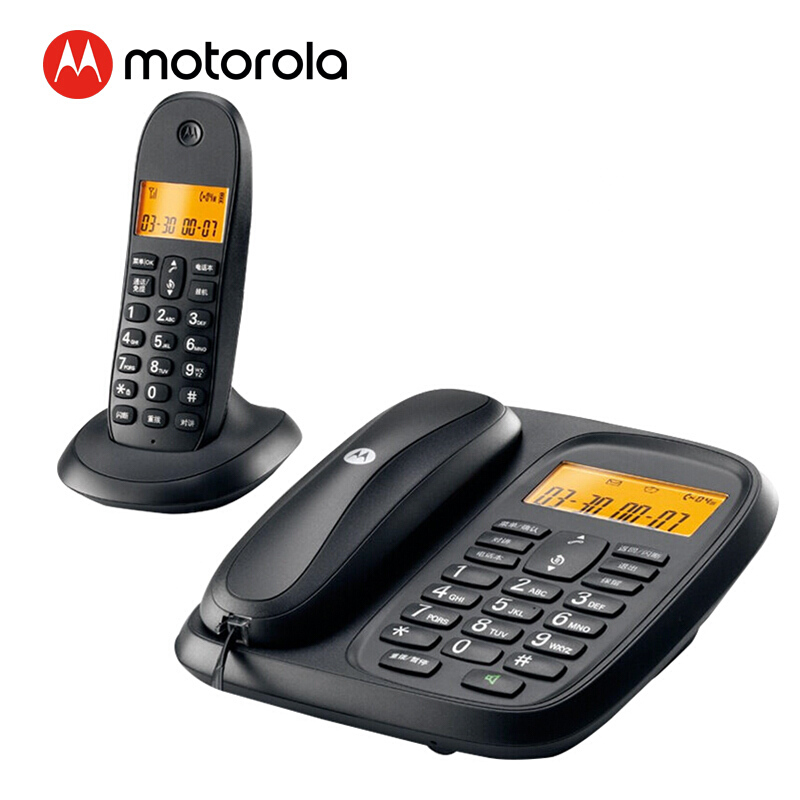 摩托羅拉（Motorola） CL101C 數(shù)字無繩電話機座機子母機中文顯示免提套裝辦公家用一拖一固定無線座機 （黑色）_http://www.nebao.cn/img/sp/2147/3764a2a8-cb08-4714-9d41-04c577c3c776.jpg