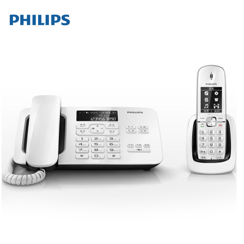 飛利浦（PHILIPS） DCTG492 語音報號黑名單中文數字子母機一拖一家用辦公會議坐固定固話無線電話機座機無繩電話機（白色）_http://www.nebao.cn/img/sp/2147/58f35db0-8fc5-48df-8c9d-39a9406827ec.jpg