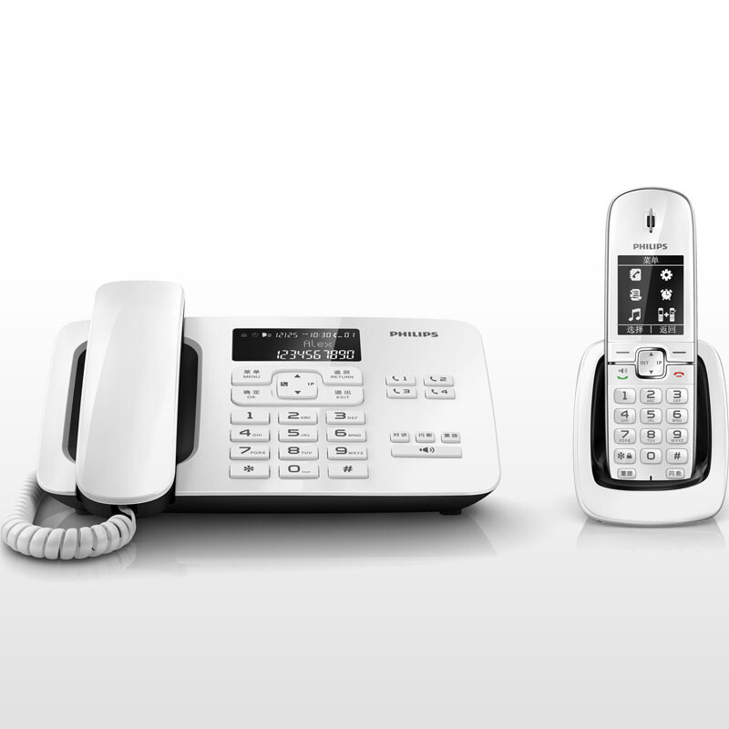 飛利浦（PHILIPS） DCTG492 語音報號黑名單中文數字子母機一拖一家用辦公會議坐固定固話無線電話機座機無繩電話機（白色）_http://www.nebao.cn/img/sp/2147/b728aab2-3ad8-4ee4-af84-b0b532d51a7a.jpg