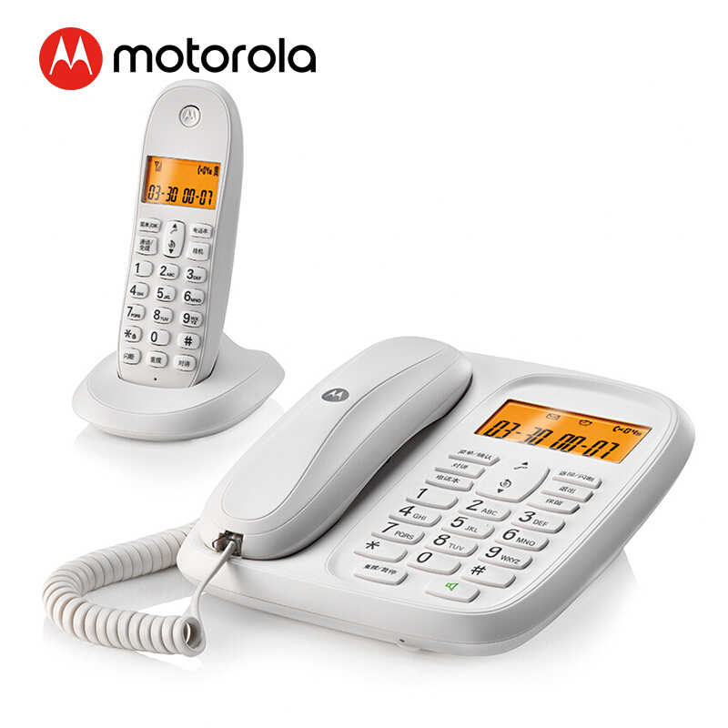 摩托羅拉（Motorola） CL101C 數字無繩電話機座機子母機中文顯示免提套裝辦公家用一拖一固定無線座機 （白色）_http://www.nebao.cn/img/sp/2147/b92373a3-9b0d-4be8-96d7-a32a161b24a2.jpg