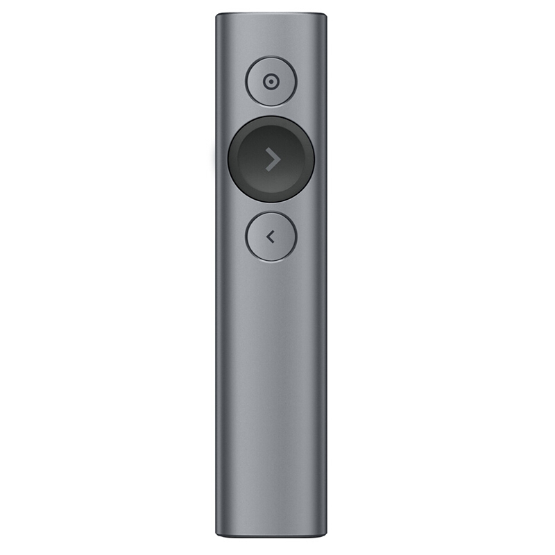 羅技（Logitech） Spotlight 無線演示器 投影筆 翻頁器 非激光筆 演示筆 演講神器 放大聚焦液晶屏可顯 (灰色) 