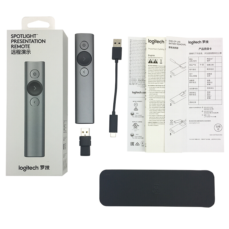 羅技（Logitech） Spotlight 無線演示器 投影筆 翻頁器 非激光筆 演示筆 演講神器 放大聚焦液晶屏可顯 (灰色) _http://www.nebao.cn/img/sp/242/7a7e9c7c-170d-4173-8922-4bdba3032bfe.jpg