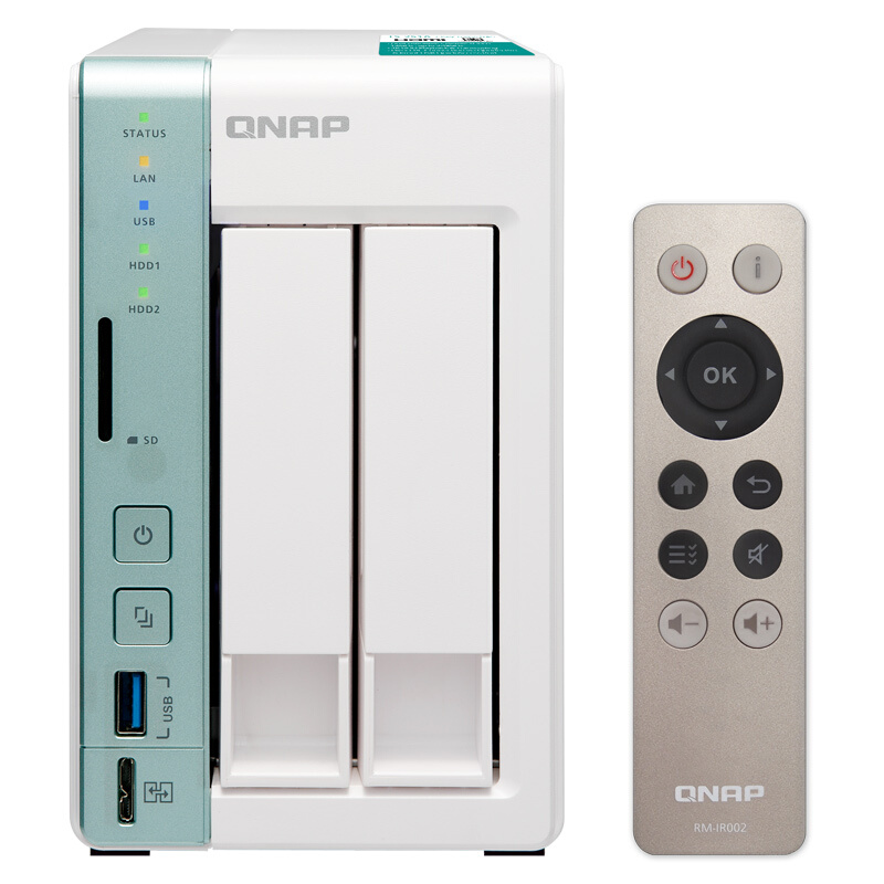 威聯(lián)通（QNAP） TS-251A -2G內(nèi)存 兩盤位網(wǎng)絡(luò)存儲(chǔ)器 雙核雙網(wǎng)卡 可USB直連 20T容量
