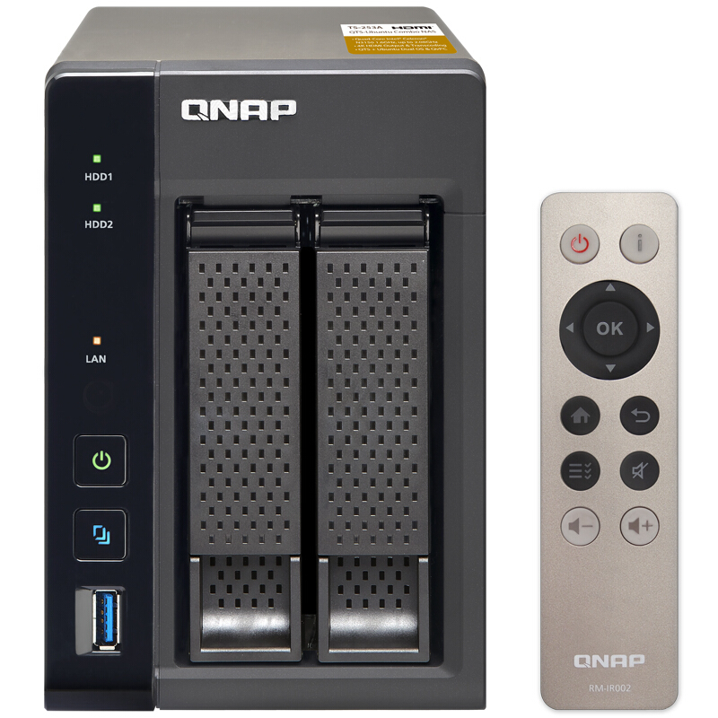 威聯(lián)通（QNAP） TS-253A 4G內(nèi)存 兩盤位網(wǎng)絡(luò)存儲(chǔ)器NAS 四核處理器 （無(wú)內(nèi)置硬盤）