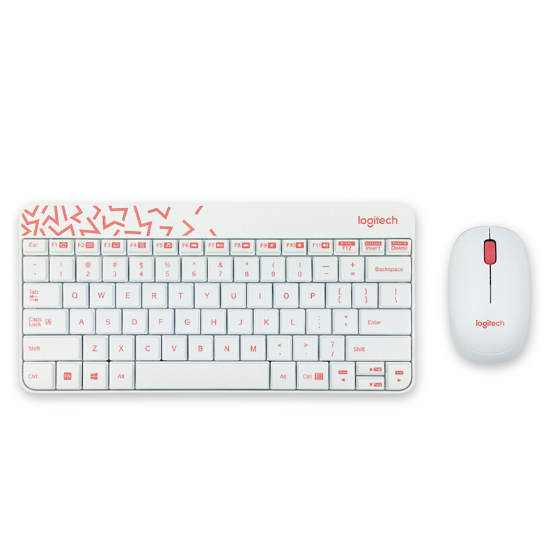 羅技（Logitech） MK245 Nano 無線鍵鼠套裝 小鍵盤 (白粉) 