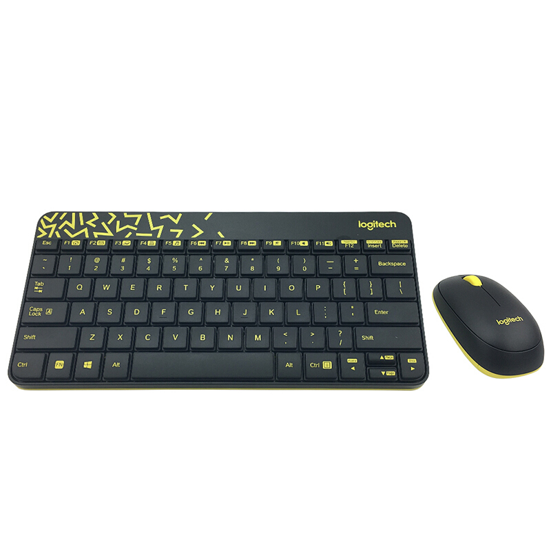 羅技（Logitech） MK245 Nano 無線鍵鼠套裝 小鍵盤 (黑黃) 