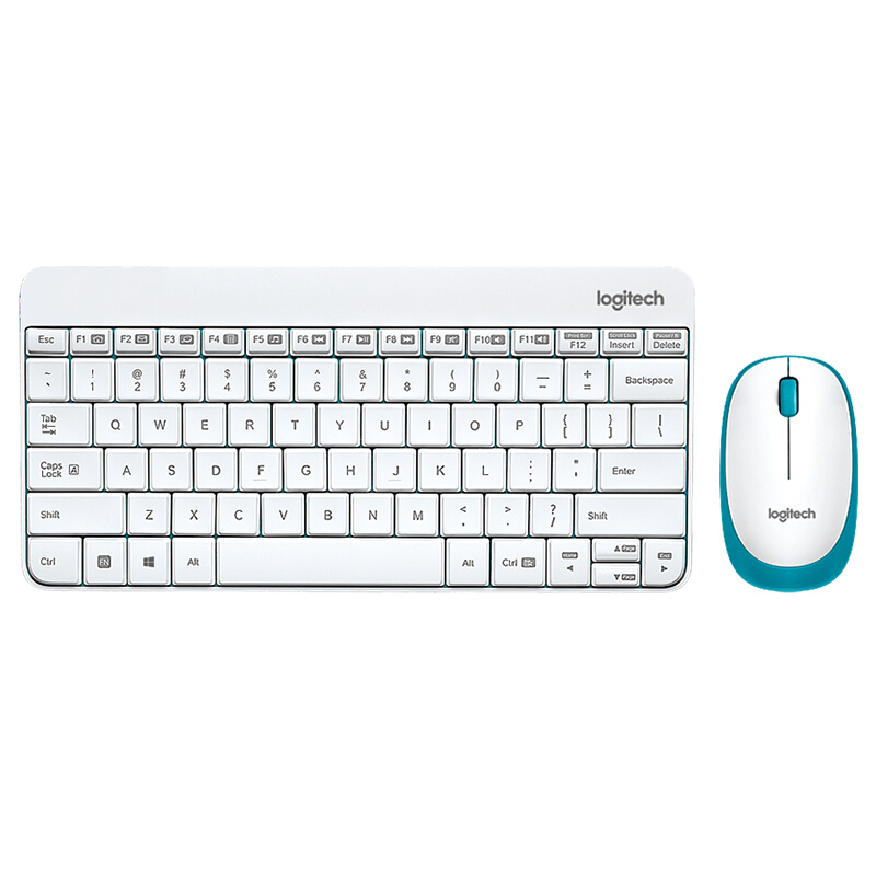 羅技（Logitech） MK245 Nano 無線鍵鼠套裝 小鍵盤 (白藍) 
