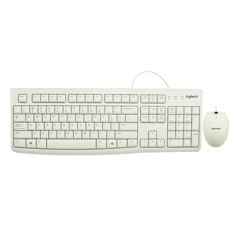 羅技（Logitech） MK120 鼠標鍵盤套裝 三年質保 (白色) 