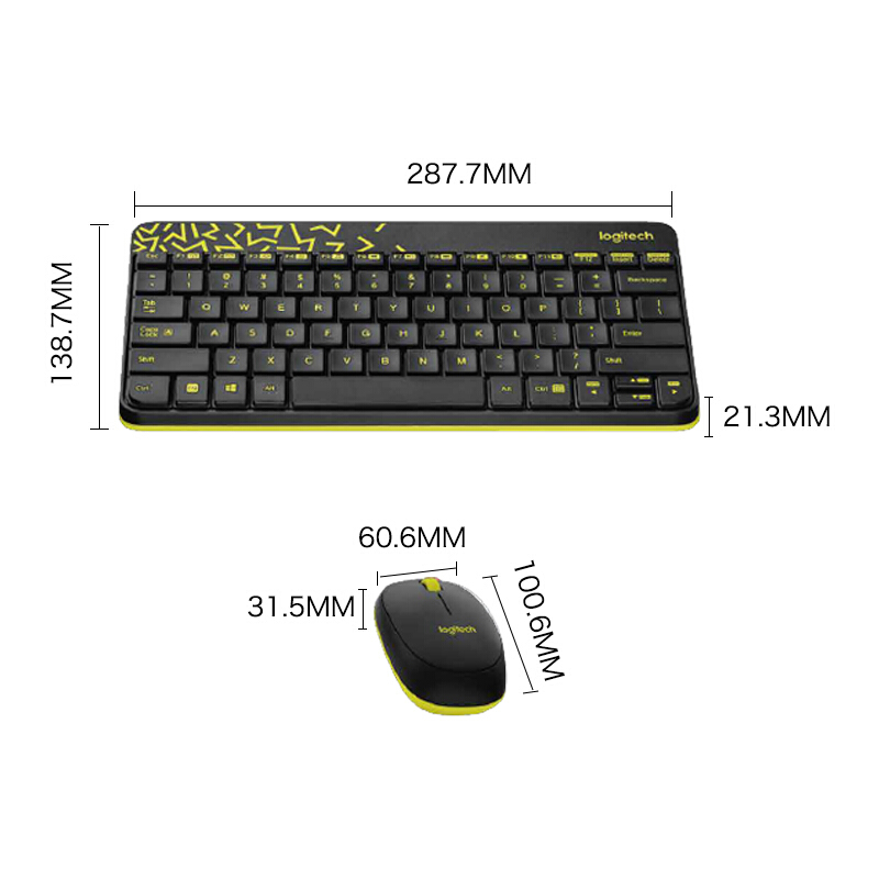 羅技（Logitech） MK245 Nano 無線鍵鼠套裝 小鍵盤 (黑黃) _http://www.nebao.cn/img/sp/283/e007cf57-e9fe-4af4-96b0-8523c0cdca4a.jpg