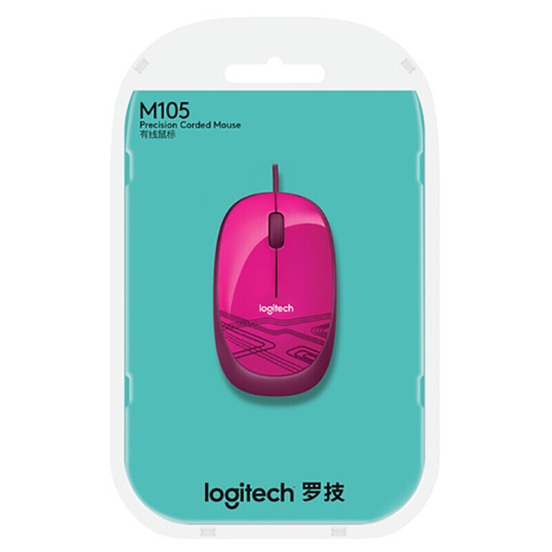 羅技（Logitech） M105 時尚多彩鼠標 左右手通用 (蜜桃粉) _http://www.nebao.cn/img/sp/284/71e0141b-2a7c-4754-946c-0283d24401cf.jpg