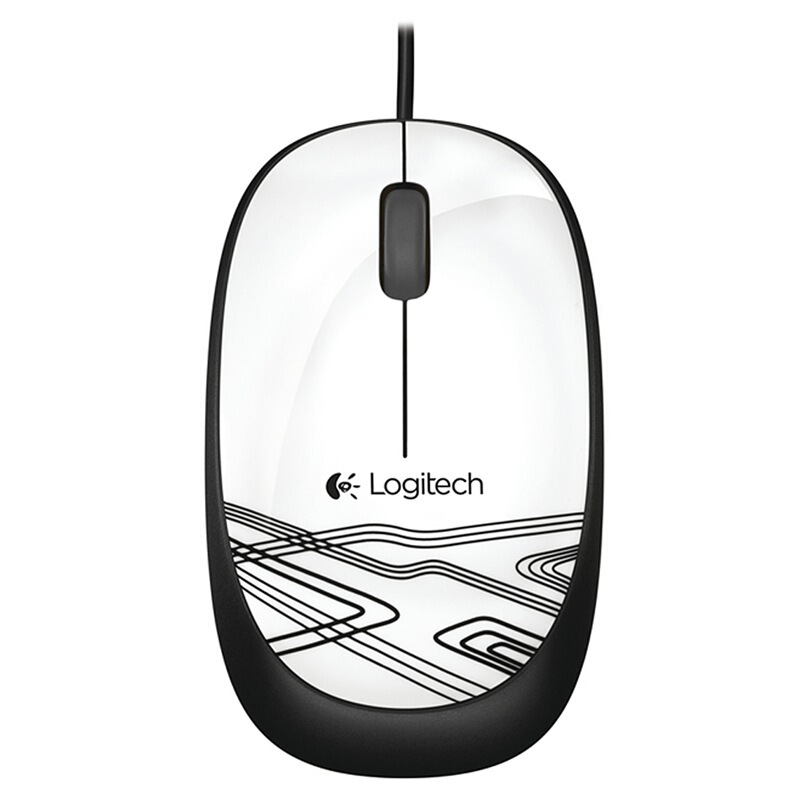 羅技（Logitech） M105 時尚多彩鼠標(biāo) 左右手通用 (清新白) 