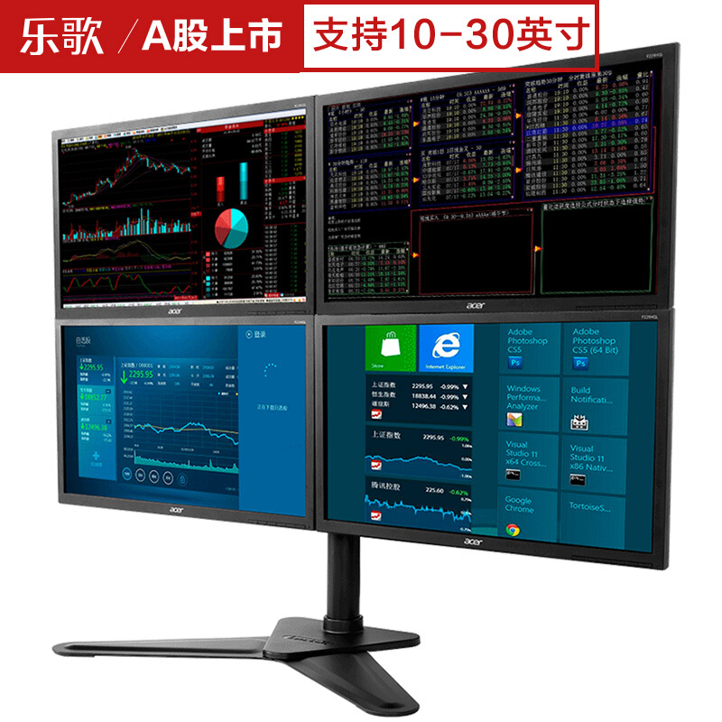 樂歌（Loctek） D2Q 四屏顯示器支架 液晶電腦旋轉升降顯示器支架臂