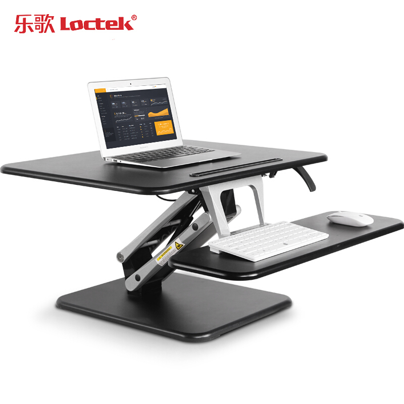 樂歌（Loctek） M3M 站立式辦公升降臺/升降桌 折疊移動筆記本工作臺 (黑色) 
