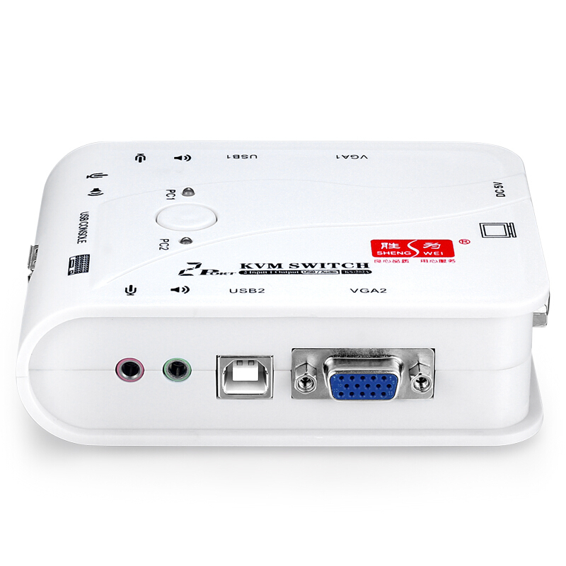 勝為 KS-202A KVM切換器 USB 2口自動 配線 多電腦切換器帶音頻