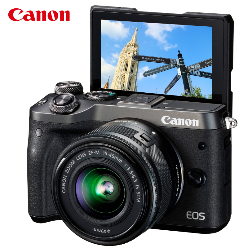 佳能（Canon） EOS M6 可換鏡微單照相機(jī)（15-45鏡頭黑色套機(jī)）