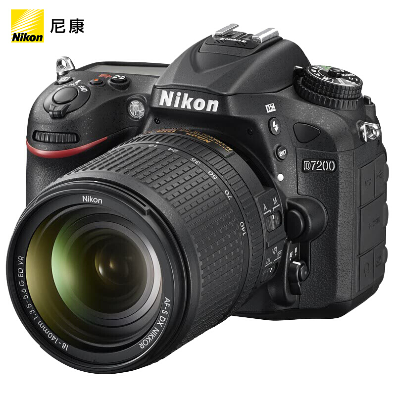 尼康（Nikon） D7200 單反數碼照相機（AF-S DX 尼克爾 18-140mm f/3.5-5.6G ED VR鏡頭套機）