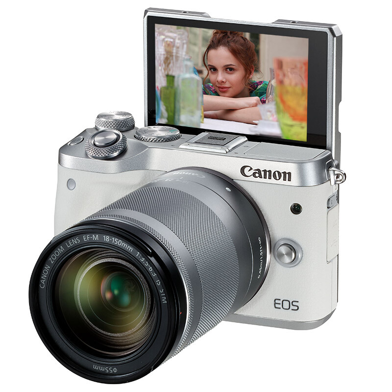 佳能（Canon） EOS M6 可換鏡微單照相機(jī)（18-150鏡頭白色套機(jī)）