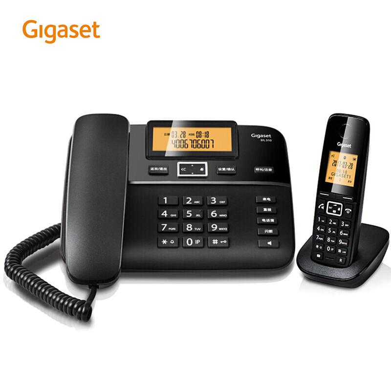 集怡嘉（Gigaset） DL310 原西門子品牌電話機 數字無繩電話家用子母機中文來電顯示一拖一辦公固定無線電話座機（黑色）_http://www.nebao.cn/img/sp/329/15746013-4641-4470-9fff-ba42161d6b8b.jpg