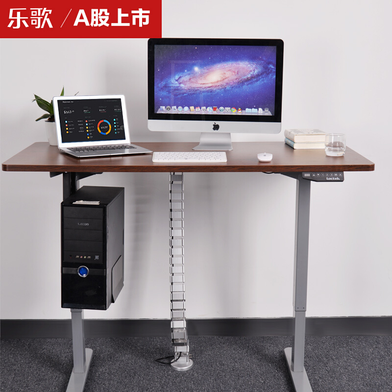 樂歌（Loctek） E1D 站立辦公電動升降桌套裝 (灰色桌架/胡桃木色桌板/方形1200x600mm) _http://www.nebao.cn/img/sp/361/4847de49-104e-4176-81b1-c837b534f813.jpg