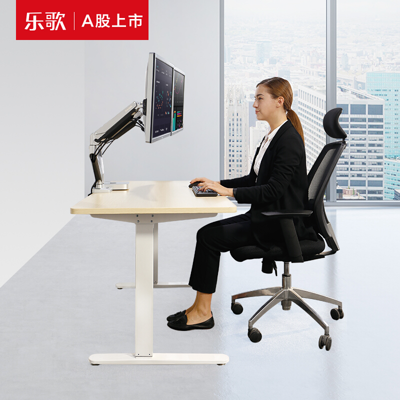 樂歌（Loctek） E1D 站立辦公電動升降桌套裝 (白色桌架/原木色桌板/凹形1400x700mm) _http://www.nebao.cn/img/sp/361/c092865c-f8aa-4faf-89fe-9382e27c95ee.jpg