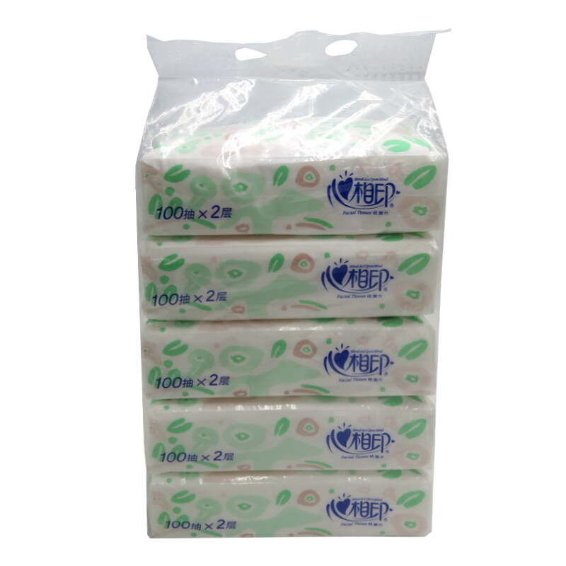 心相印（Mind Act Upon Mind） DT1100 無香抽紙面巾紙餐巾紙100抽*5包_http://www.nebao.cn/img/sp/383/0f335320-bd81-42d2-b60d-45a8399100bc.jpg