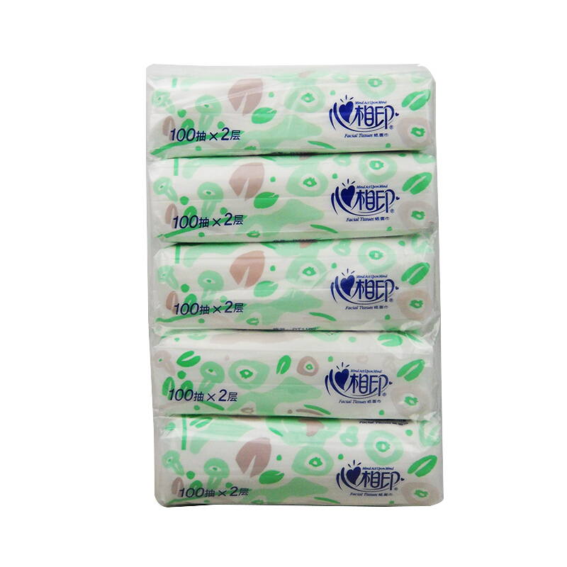 心相印（Mind Act Upon Mind） DT1100 無香抽紙面巾紙餐巾紙100抽*5包_http://www.nebao.cn/img/sp/383/729ff554-faa2-4b9d-9e8a-5e18c69cd14c.jpg